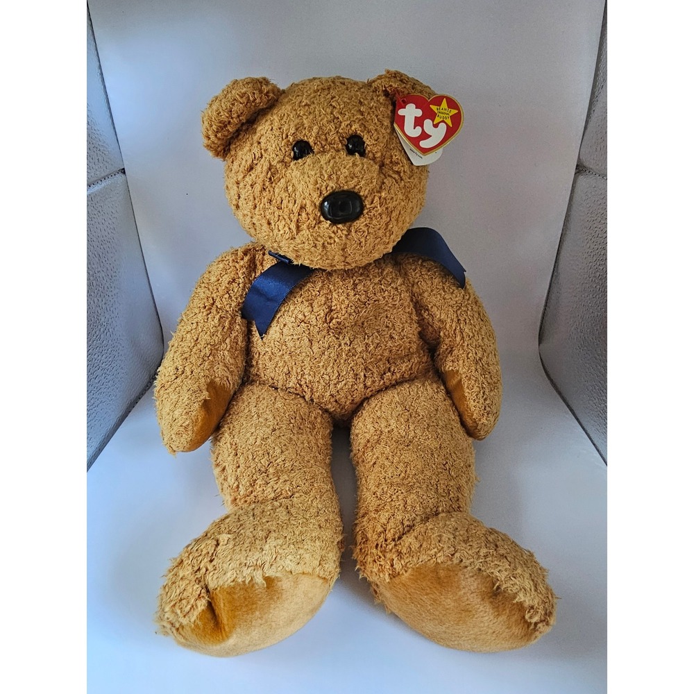 Ty Beanie Buddy Fuzz the Bear Brown Plush Stuffed Animal 1999 9328